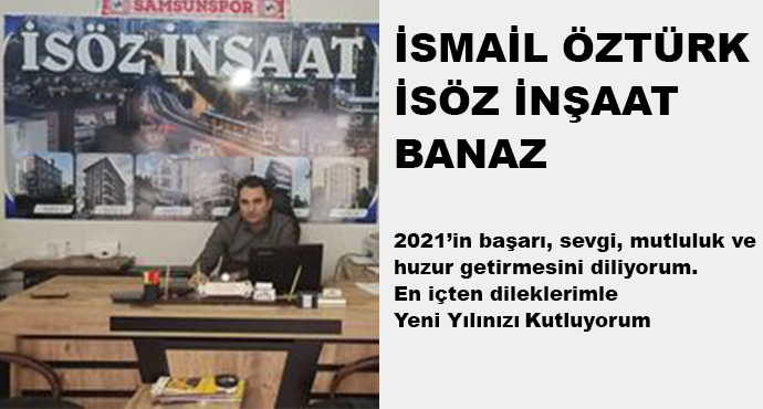 2021’in başarı, sevgi, mutluluk ve huzur getirmesini diliyorum. En içten dileklerimle Yeni Yılınızı Kutluyorum.