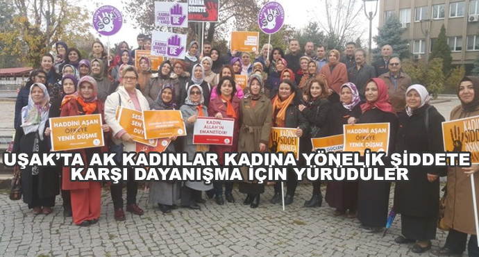 Uşak’ta Ak Kadınlar Kadına Yönelik Şiddete Karşı Dayanışma İçin Yürüdüler
