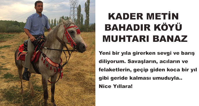 Yeni bir yıla girerken sevgi ve barış diliyorum. 
