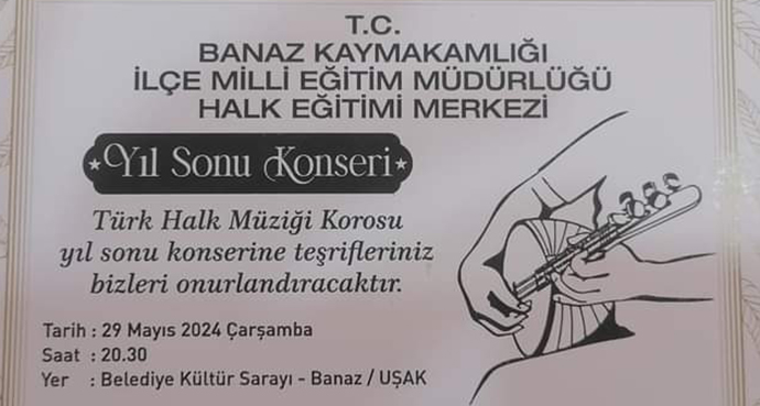 Banaz Halk Eğitim Merkezi Yılsonu Konseri