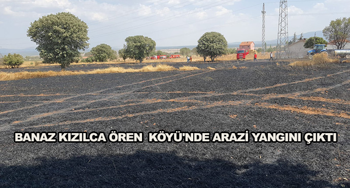 Banaz Kızılca Ören Köyü'nde Buğday Taralası yandı