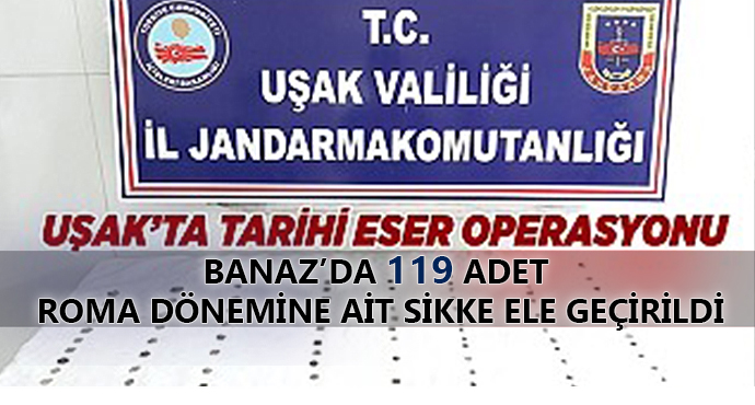 BANAZ’DA 119 ADET ROMA DÖNEMİNE AİT SİKKE ELE GEÇİRİLDİ