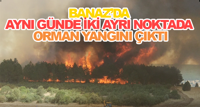 Banaz’da Aynı Günde İki Ayrı Noktada Orman Yangını Çıktı