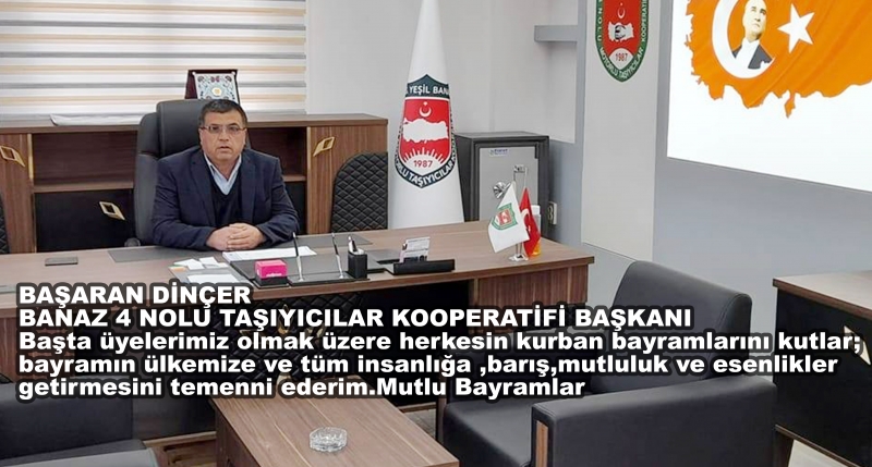 Başta üyelerimiz olmak üzere herkesin kurban bayramlarını kutlar; bayramın ülkemize ve tüm insanlığa, barış, mutluluk ve esenlikler getirmesini temenni ederim. Mutlu Bayramlar