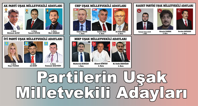 Partilerin Uşak Milletvekili Adayları