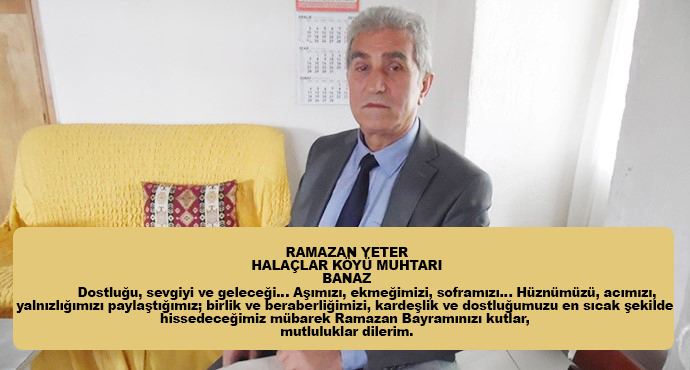 Ramazan Bayramınızı kutlar, mutluluklar dilerim.