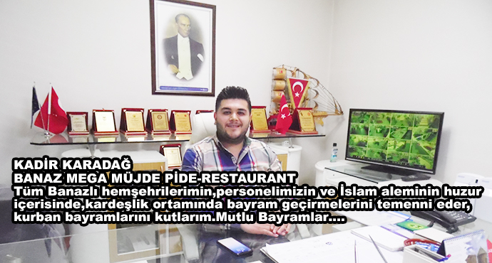 Tüm Banazlı hemşehrilerimin, personelimizin ve İslam aleminin huzur içerisinde, kardeşlik ortamında bayram geçirmelerini temenni eder,kurban bayramlarını kutlarım. Mutlu Bayramlar