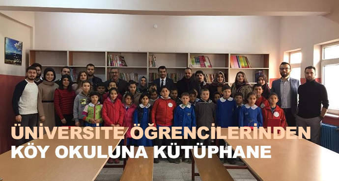 Üniversite Öğrencilerinden Köy Okuluna Kütüphane 