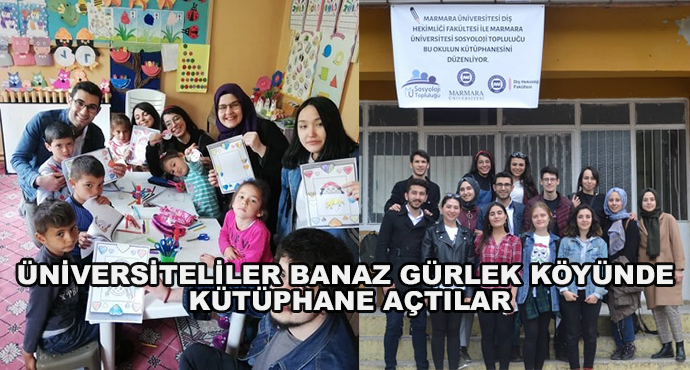 Üniversiteliler Banaz Gürlek Köyünde Kütüphane Açtılar