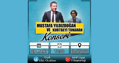 29 Mart ta Uşak'ta Mustafa Yıldızdoğan Konseri Var