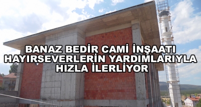 Banaz Bedir Cami İnşaatı Hayırseverlerin Yardımlarıyla Hızla İlerliyor