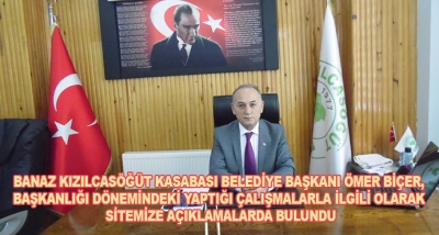 Banaz Kızılcasöğüt Kasabası Belediye Başkanı Ömer Biçer, Başkanlığı Dönemindeki Yaptığı Çalışmalarla İlgili Olarak Sitemize Açıklamalarda Bulundu