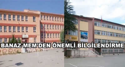 Banaz Mem'den Önemli Bilgilendirme