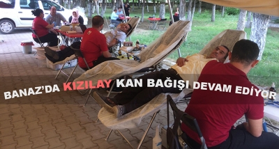 Banaz'da Kızılay Kan Bağışı Devam Ediyor