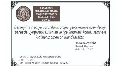 Banaz'da uyuşturucu kullanımı ve İlçe sorunları adlı semineriye tüm halkımız davetlidir.