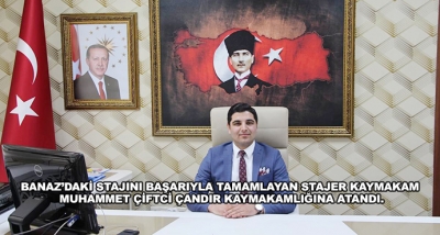 Banaz’daki Stajını Başarıyla Tamamlayan Stajer Kaymakam Muhammet Çiftci Çandır Kaymakamlığına Atandı.