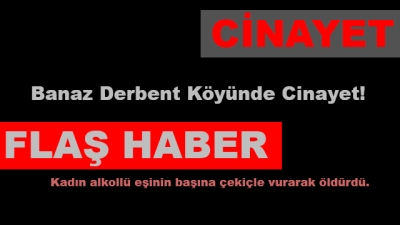 İlçemiz Derbent Köyünde Kadın eşini öldürdü.