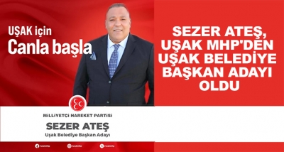 Sezer Ateş, Uşak Mhp'den Uşak Belediye Başkan Adayı Oldu