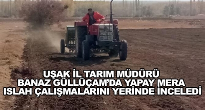 Uşak İl Tarım Müdürü Banaz Güllüçam’da Yapay Mera Islah Çalışmalarını Yerinde İnceledi