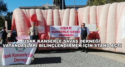 Uşak Kanserle Savaş Derneği Vatandaşları Bilinçlendirmek İçin Stand Açtı