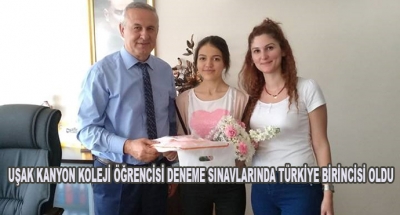Uşak Kanyon Koleji Öğrencisi Deneme Sınavlarında Türkiye Birincisi Oldu