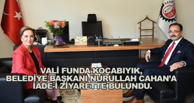 Vali Funda Kocabıyık, Belediye Başkanı Nurullah Cahan’a İade-İ Ziyarette Bulundu.